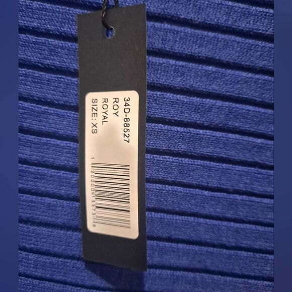 Bobi Black royal blue boat neck directional rib sweater size extra sm… - Picture 5 of 8
